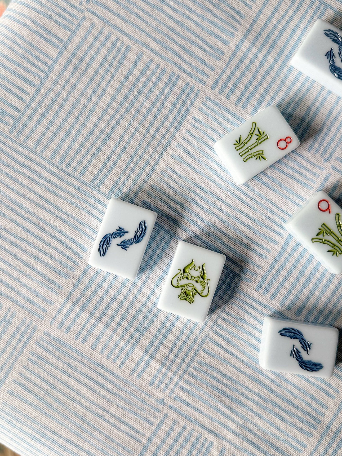 Table Throw - Striped, Uniform Blue - Bella Boutique