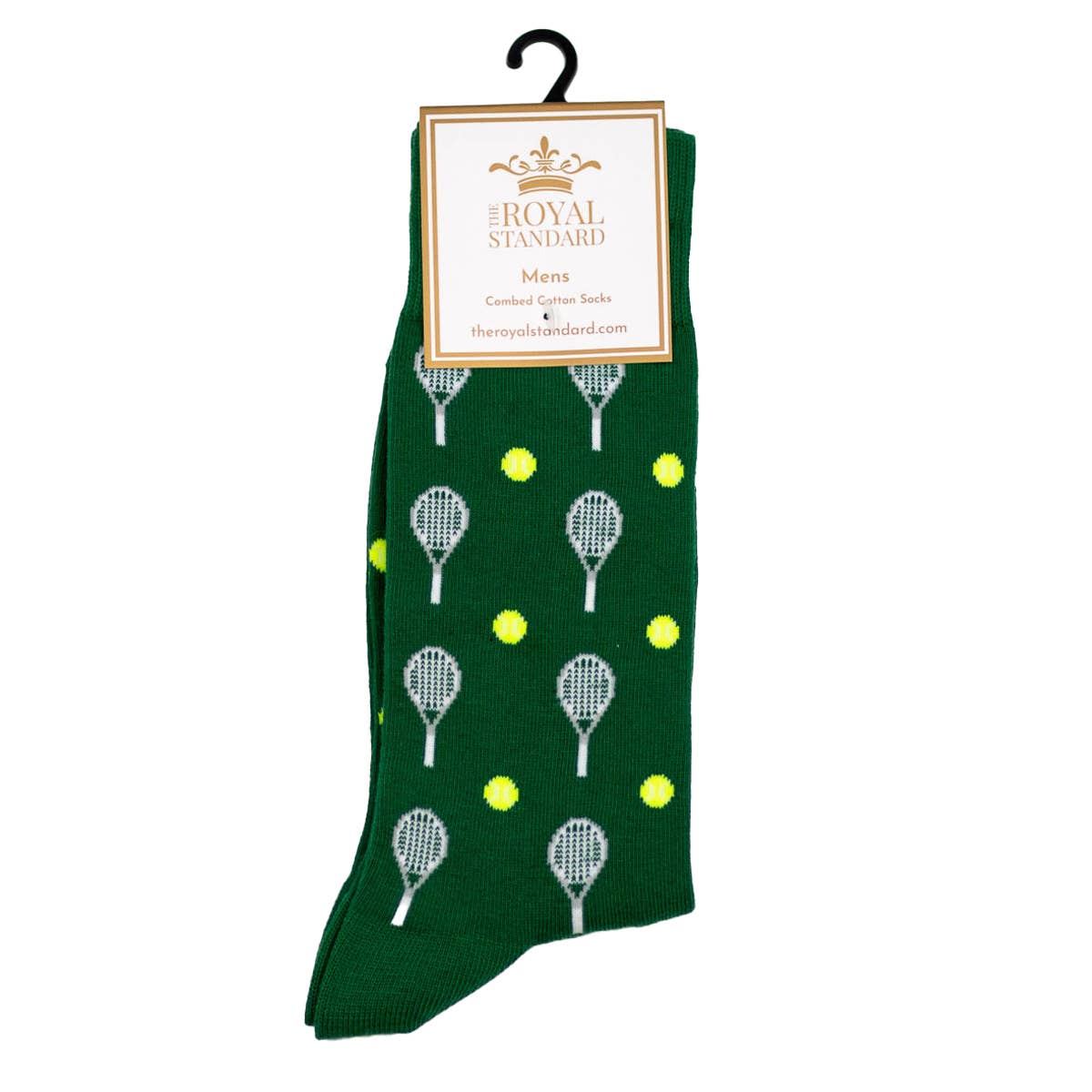 Men's Tennis Socks Green/White   One Size - Bella Boutique