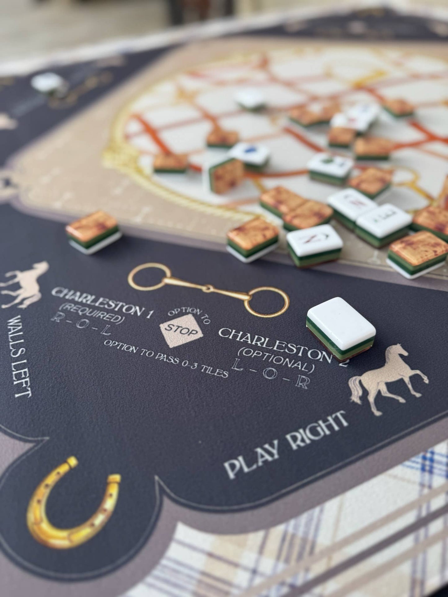 Saddles & Silk Mahjong Mat | The Equestrian Collection - Bella Boutique