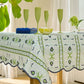 Rosemary Stripe Lagoon Square Game Tablecloth - Bella Boutique