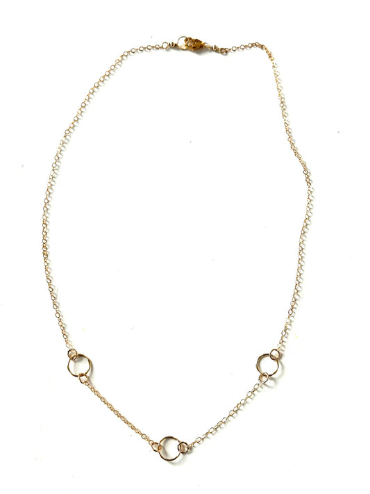 Triple Gold Circles Necklace