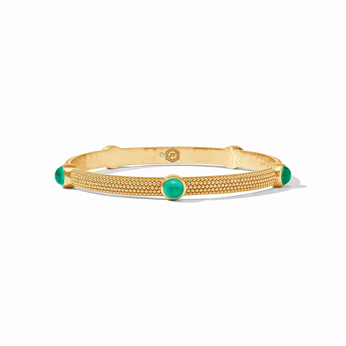 Cabochon Bangle Iridescent Emerald