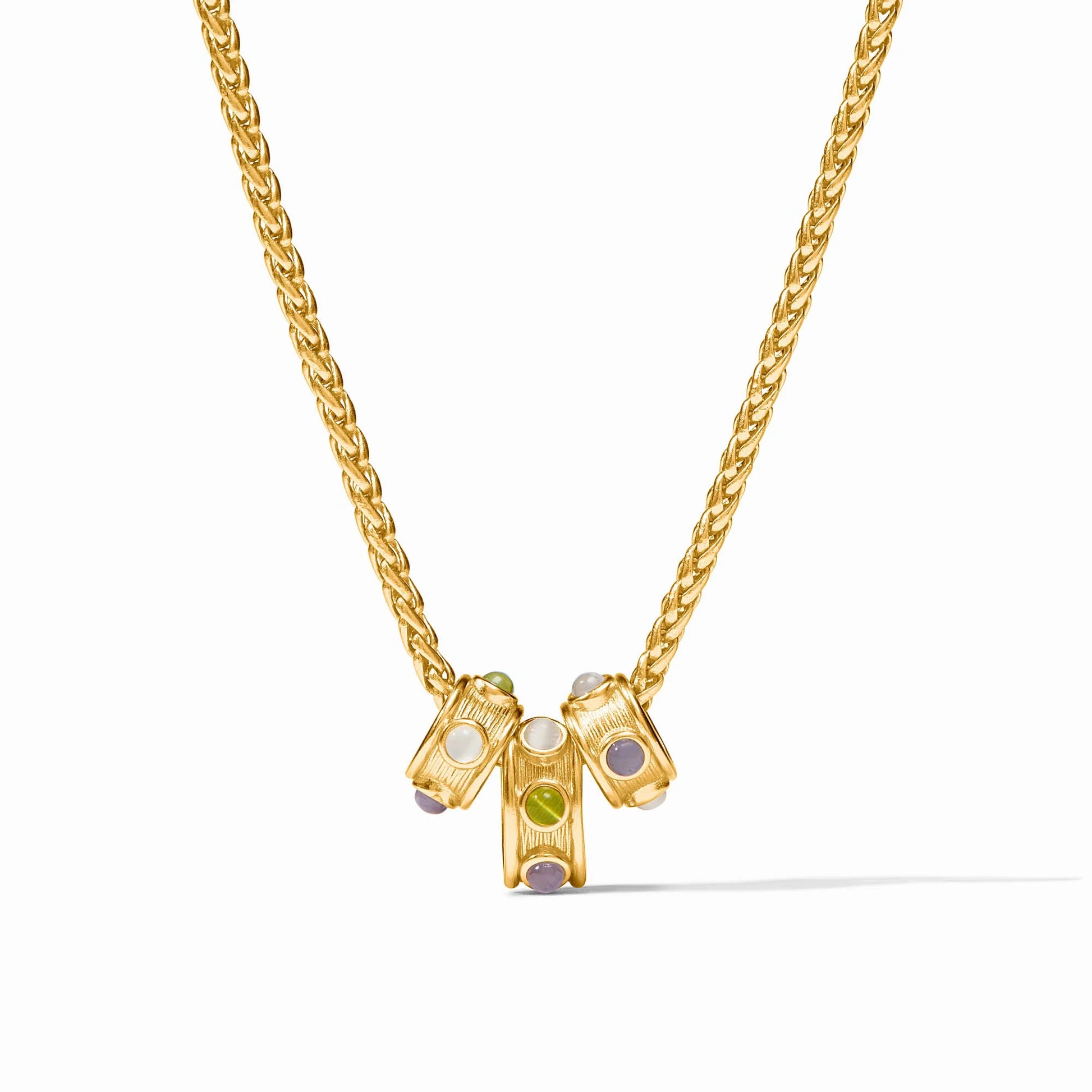 Cobblestone Loop Necklace Multi Stone Cat's Eye OS - Bella Boutique