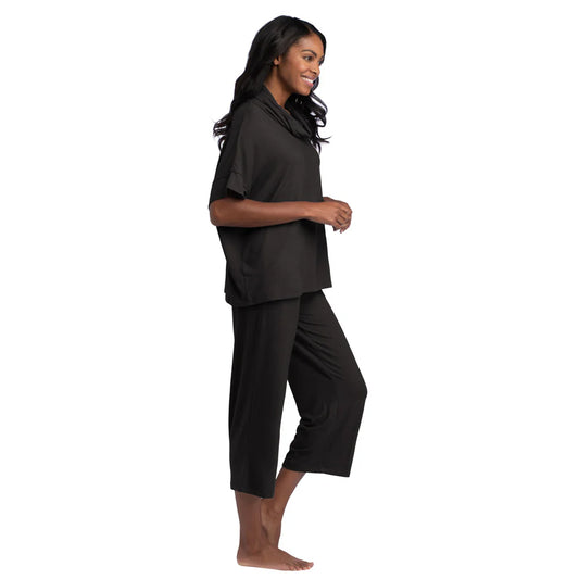Dream Tech Cowl Neck Pant Set Black