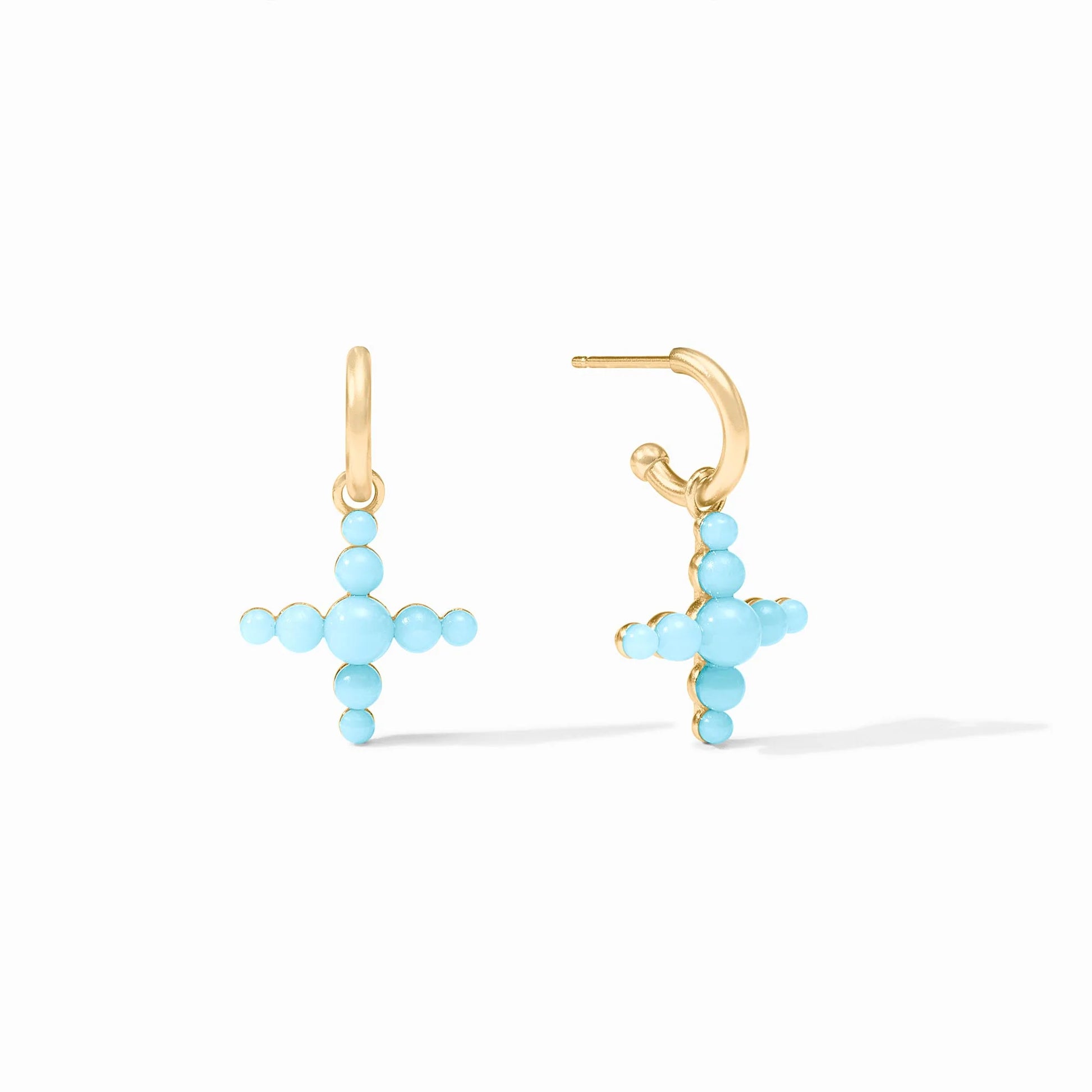 Gumdrop Cross Hoop and Charm Earring - Bella Boutique