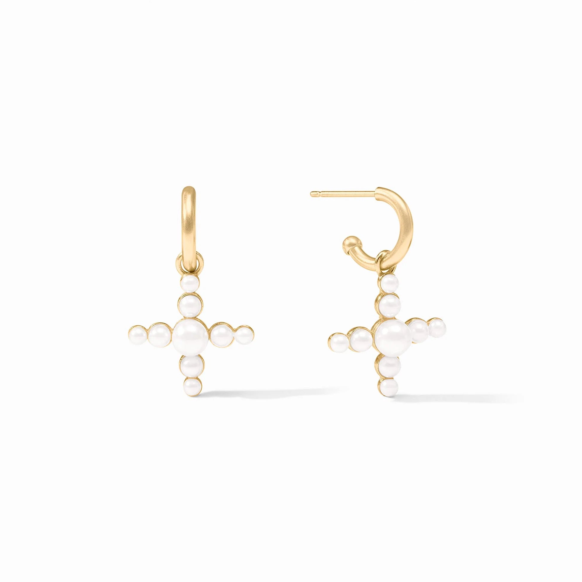 Gumdrop Cross Hoop and Charm Earring - Bella Boutique