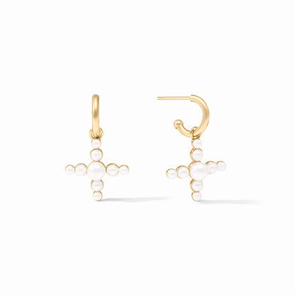Gumdrop Cross Hoop and Charm Earring - Bella Boutique