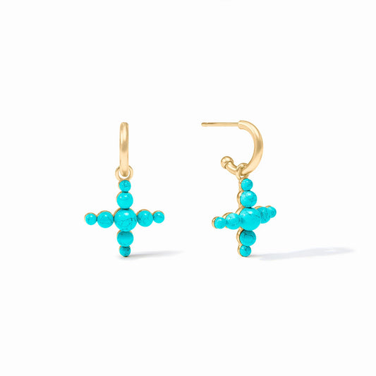 Gumdrop Cross Hoop and Charm Earring - Bella Boutique