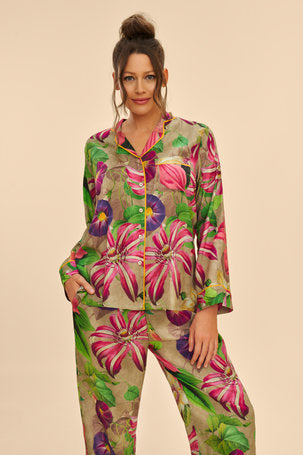 Oversized Botanical Long Pajamas