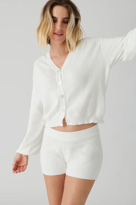 Sweet Pointelle Cardigan Ivory