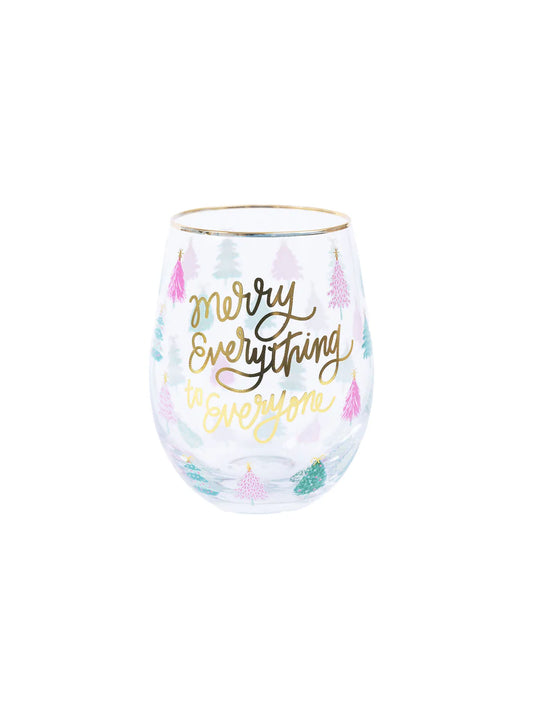 Merry Everything Wine Glass