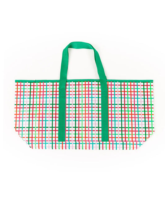 Utility Tote Festive Plaid