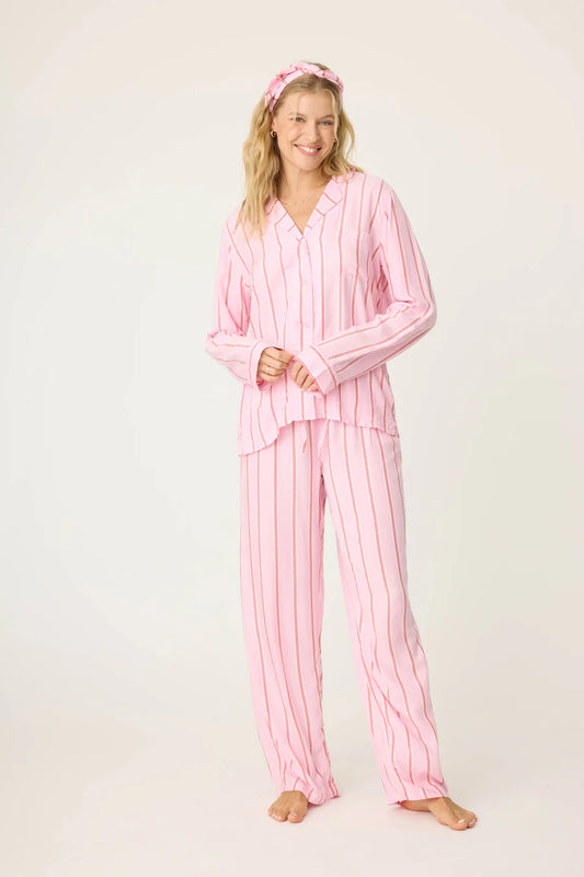 PJ Set Stripe Hype Candy Pink