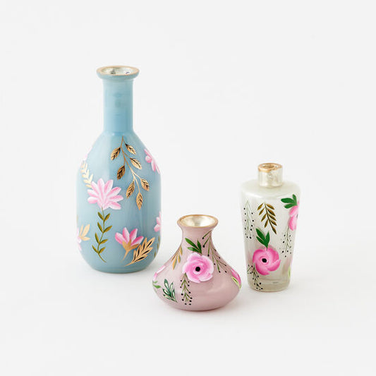 Handpainted Glass Vases