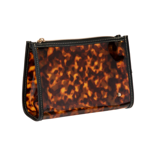 Miami Clearly Tortoise Medium Zip Cosmetic