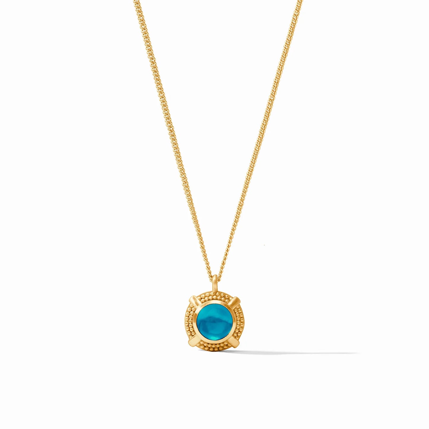 Cabochon Solitaire Necklace London Blue -OS - Bella Boutique