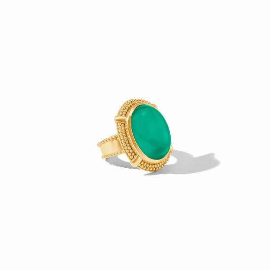 Cabochon Statement ring-Iridescent Emerald Green-7