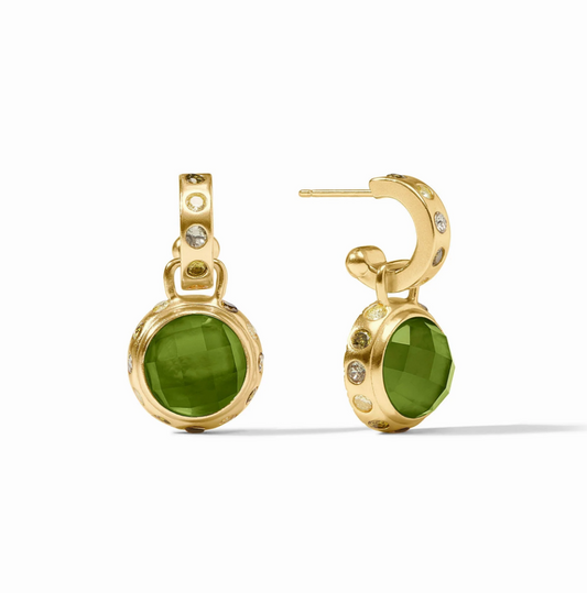 Rainbow Hoop & Charm Earring Palmetto Green - Bella Boutique