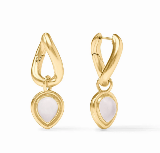 Dolce Hoop and Charm Earring Iridescent Clear Crystal - Bella Boutique