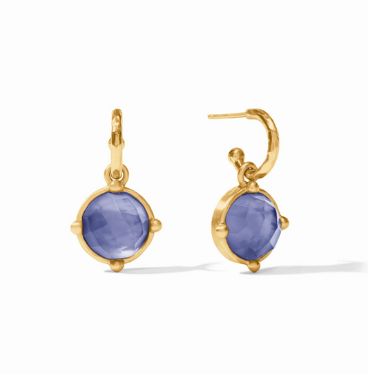 Honeybee Hoop & Charm Earring Iridescent Tanzanite Blue