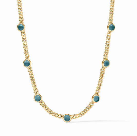 Dolce Delicate Station Necklace Iridescent Montana Blue