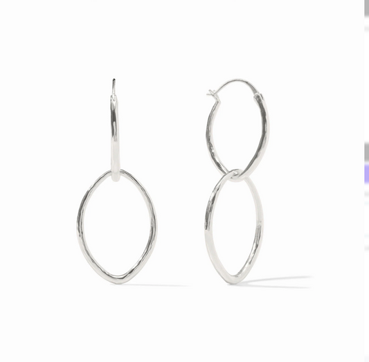 Fleur De Lis 2-in-1 Earrings Silver - Bella Boutique