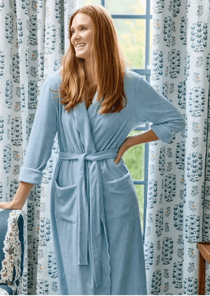 Women's Long Scallop Lightweight Robe - Bella Boutique