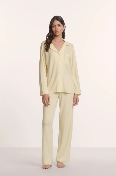 Buttercream and Ivory Long Pajama Set - Bella Boutique