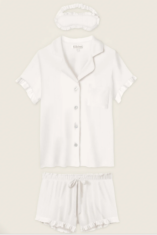 PJ Set Pointelle White - Bella Boutique