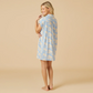 Caftan Mini Sleep Shirt Sky Blue Floral - Bella Boutique