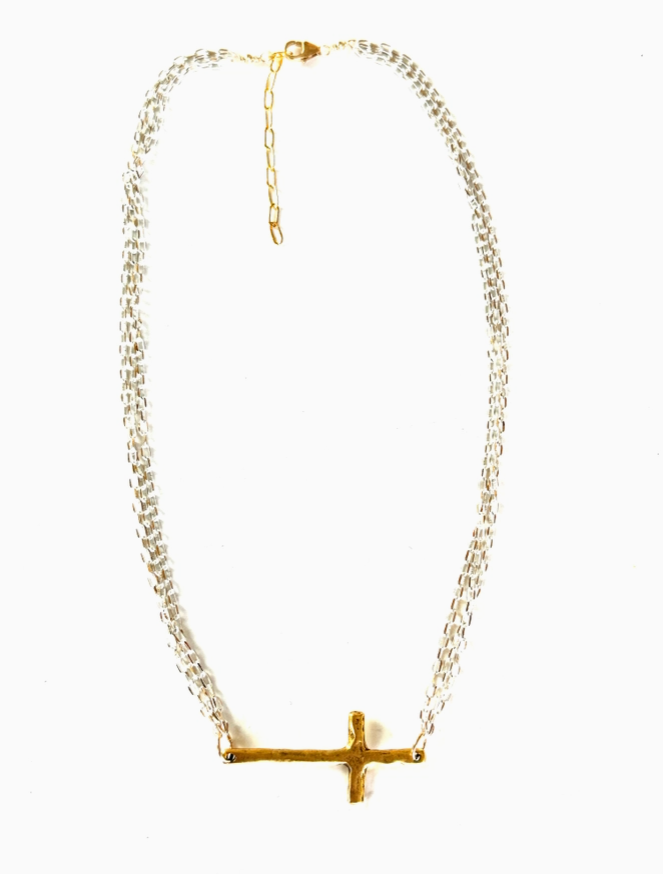 Chunky Sideways Cross - Bella Boutique