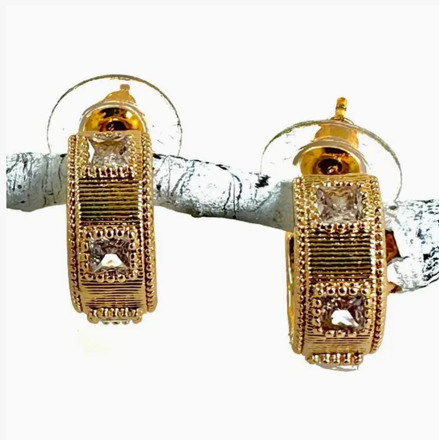 Jeweled Huggies - Bella Boutique