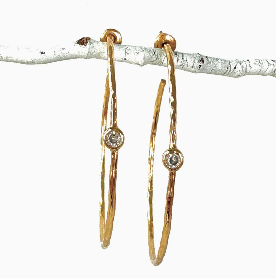 Gold CZ Hoops - Bella Boutique