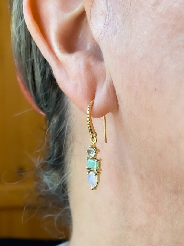 Mixed semi-precious dangle earrings - Bella Boutique