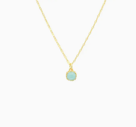 Square Amazonite Pendant Necklace - Bella Boutique