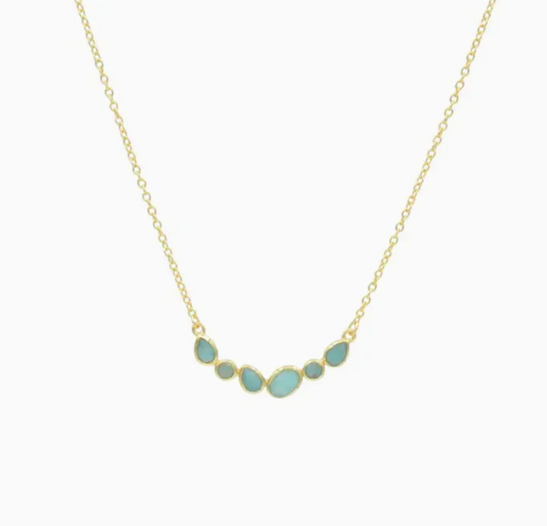 Golden Aura Amazonite Necklace - Bella Boutique