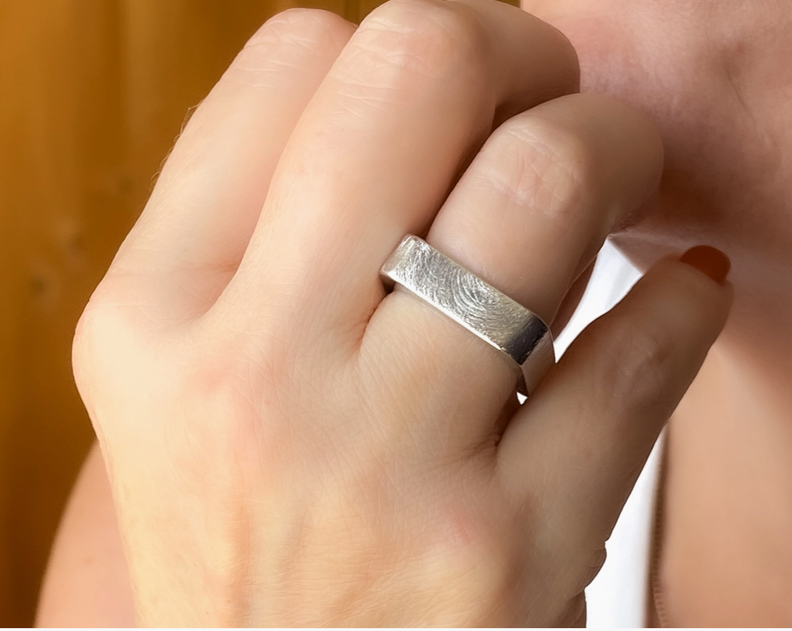 Brushed Finish Modern Square Shaped Ring - Bella Boutique