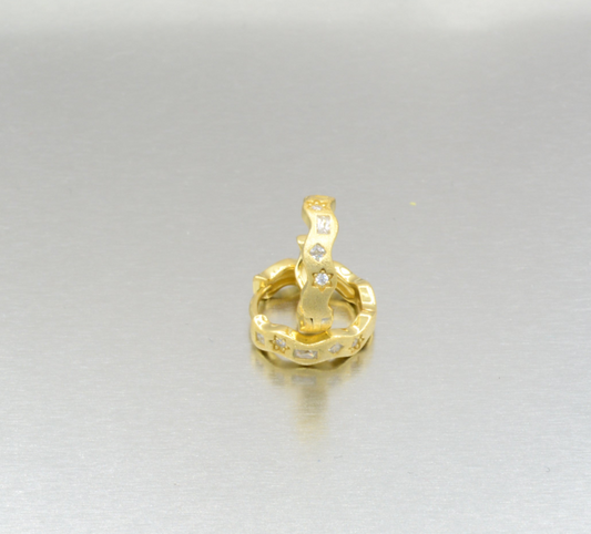 Gold-Tone Huggie Earrings with Sparkling Cubic Zirconia - Bella Boutique