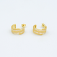 Two-Row Cubic Zirconia Huggie Inspired Earrings - Bella Boutique