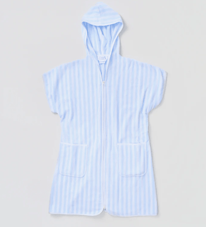 Weezie Adult Cover Up Blue White Stripe - Bella Boutique