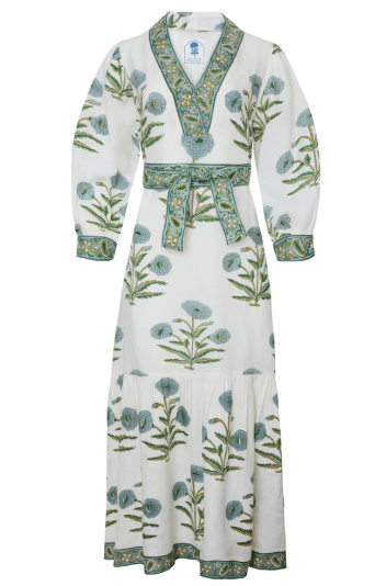 Capri maxi dress blue flower