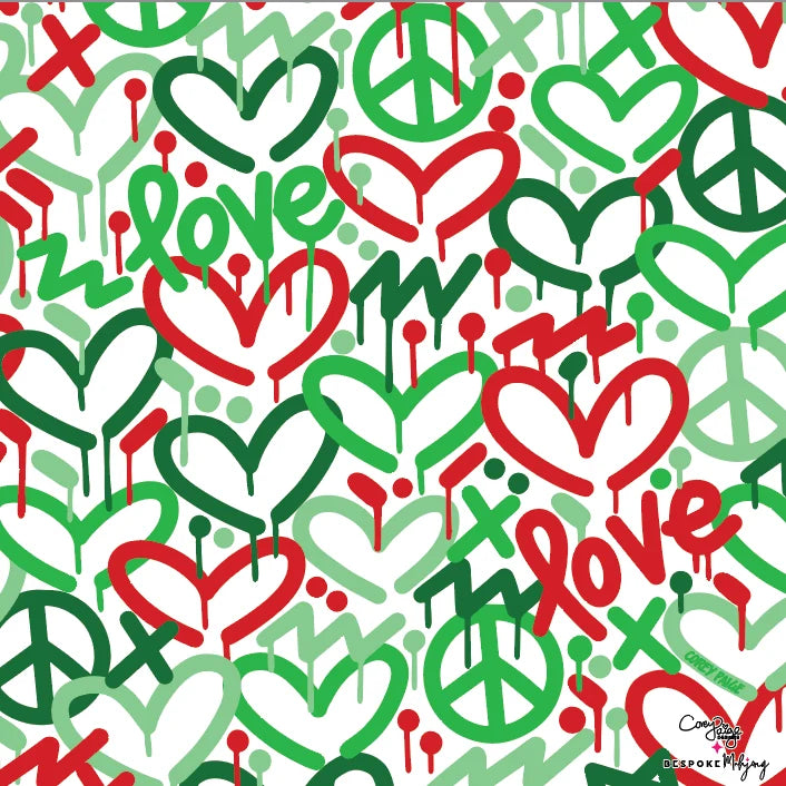 DOUBLE-SIDED MAT | Double the Fun/Bespoke x Corey Paige - HOLIDAY LOVE MAT - RED/GREEN