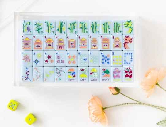 East Meets West Bam Bird Tile Set Sky with Acrylic Box - Bella Boutique