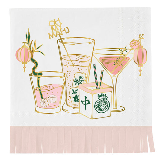 Cocktail Fringe Napkin Mahjong - Bella Boutique