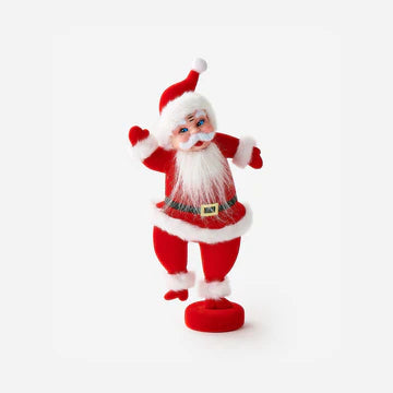 Flocked Dancing Santa 14.5" - Bella Boutique