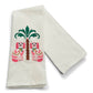 Towel - Staffordshire Dogs with Palm Tree on White - Bella Boutique