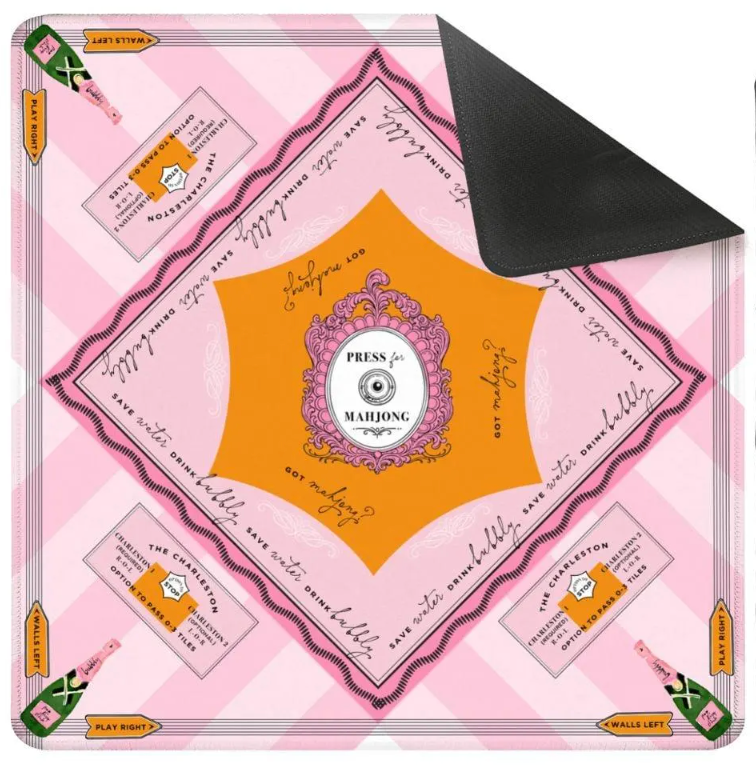 'Press for Mahjong' Mat | The Champagne & Mahj Collection - Bella Boutique