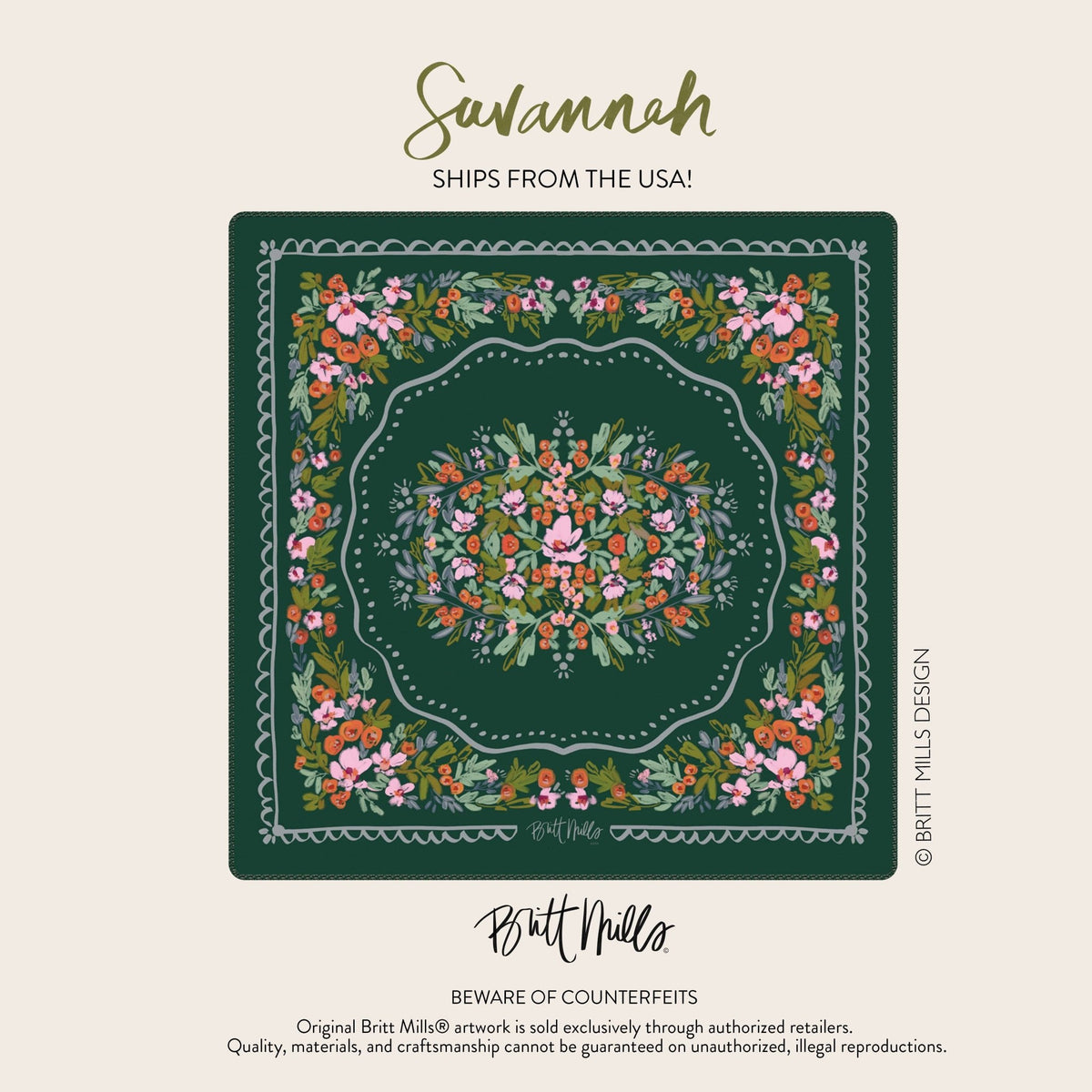 Savannah Neoprene Mahjong Mat - Bella Boutique