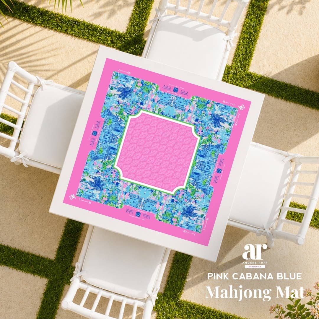 NEOPRENE Palm Beach Collection Mahjong Mat | Pink Blue Lime - Bella Boutique