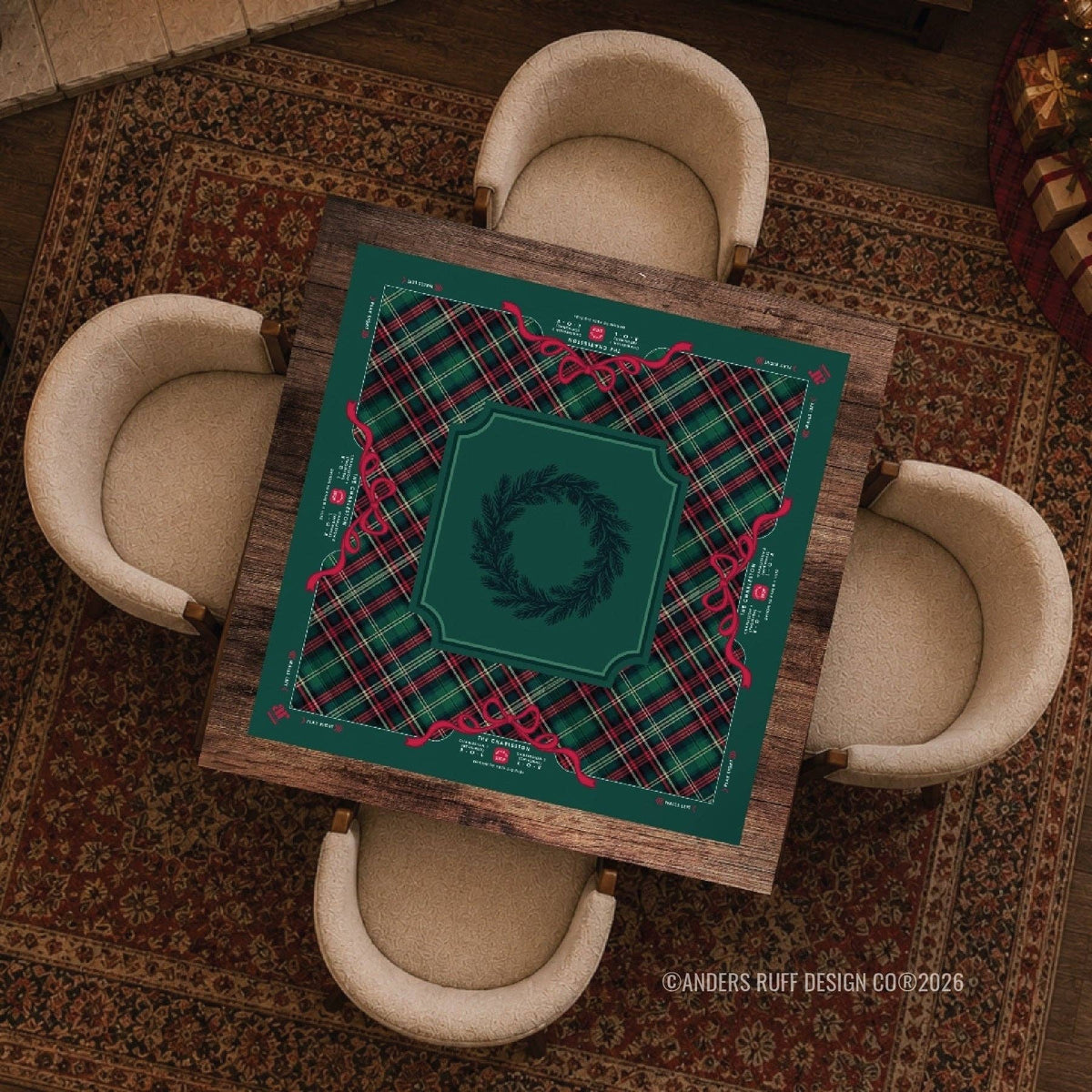 Evergreen & Tartan Mahjong Mat - Bella Boutique